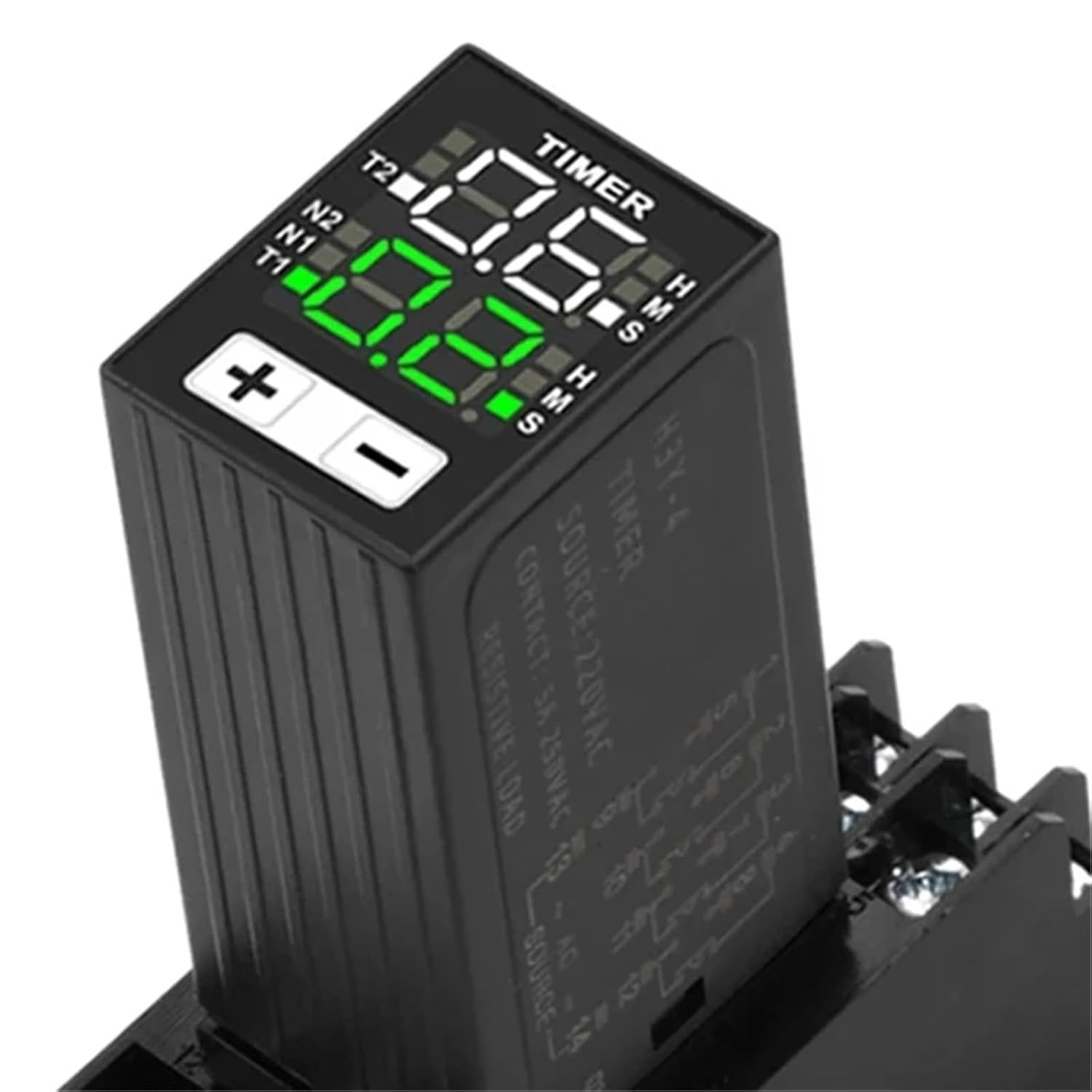 H3Y-4 AC220V Liquid Crystal Time Relay Dual Time with Base Small Digital Display Cycle Time Control Delayer