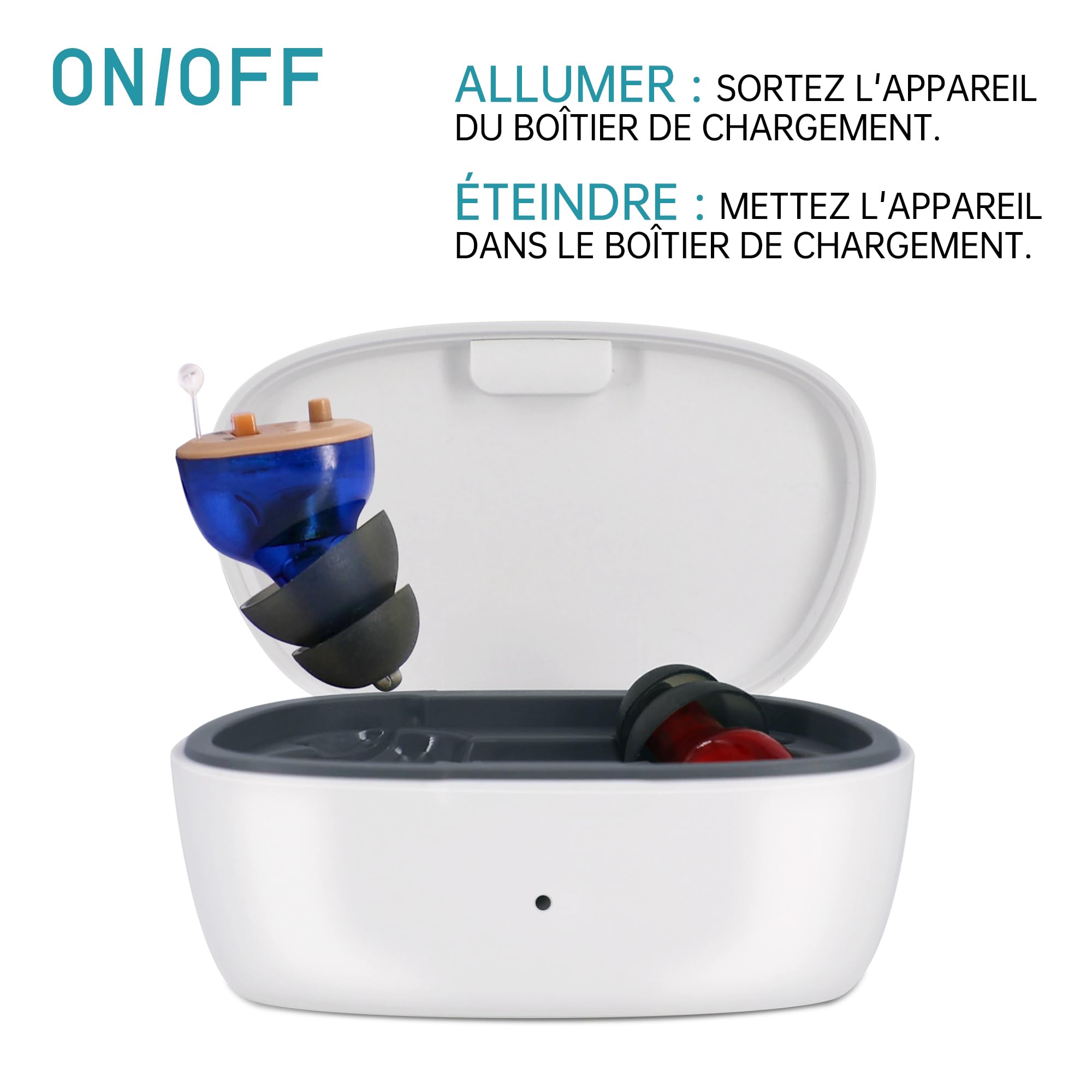 Amplificateurs auditifs rechargeable, pour regarder la télévision et écouter de la musique, 15 heures d’utilisation