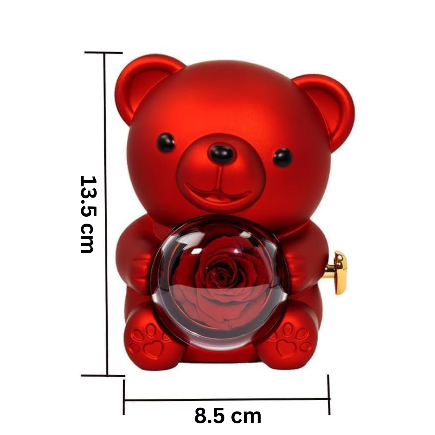 Romantic Teddy Bear Gift with Rose & Necklace - I Love You -6