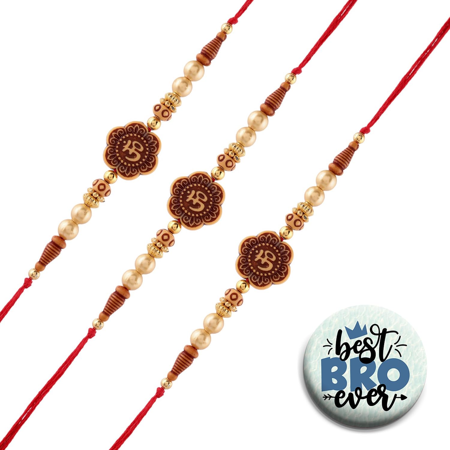 ascension Multicolor Om Rakhi For Brother Bhabhi Raksha Bandhan Gift Band Moli Bracelet Stone Rakhi For Bhaiya Rakhi with Roli Tilak & Best Brother Fridge Magnet (Pack of 3) (B0CD2HBKYH) Amazon Price History, Amazon Price Tracker