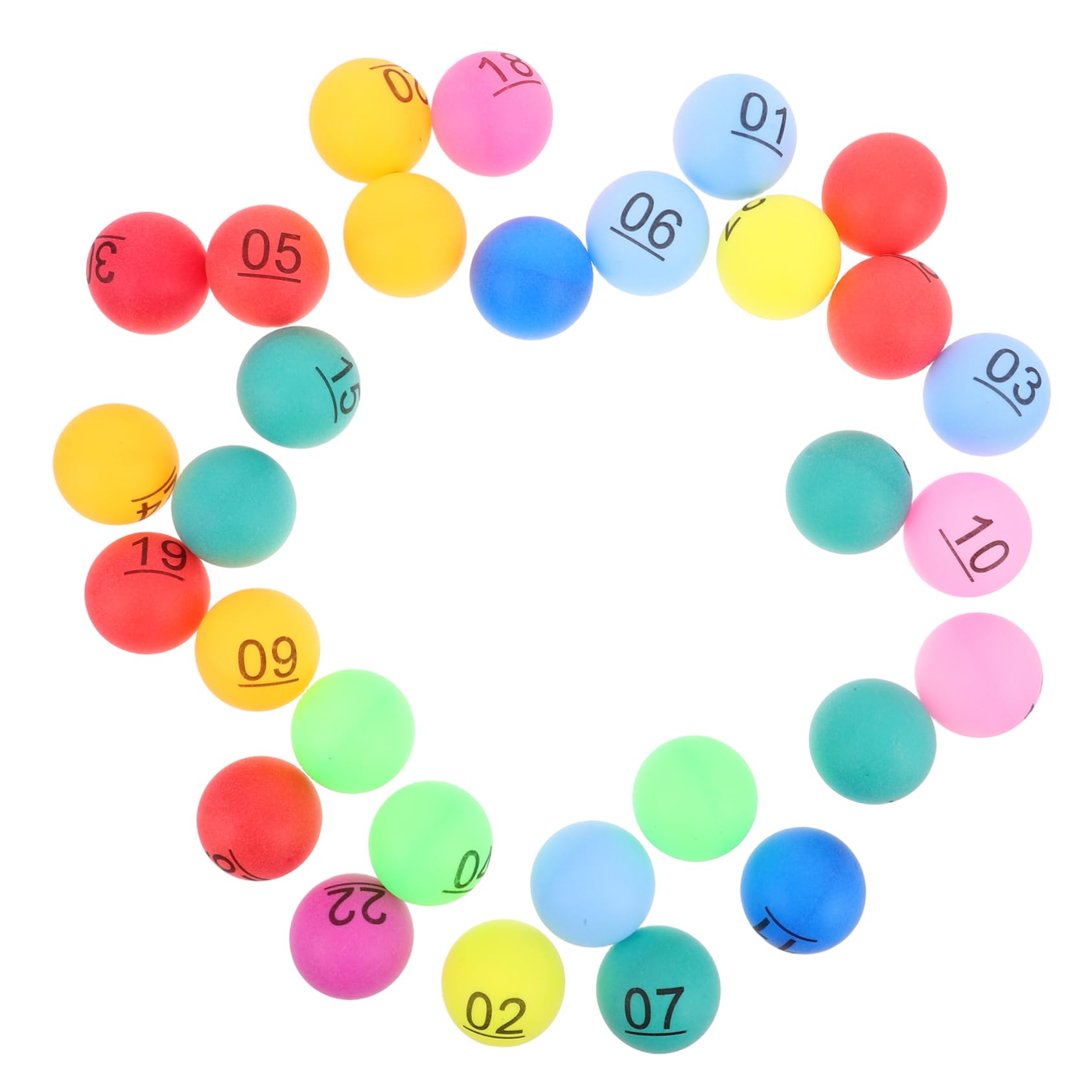 VICASKY 30Pcs Colorful Bingo Game Balls Hollow Raffle Balls with Unique Numbers for Exciting for Parties Game Nights and Prizes