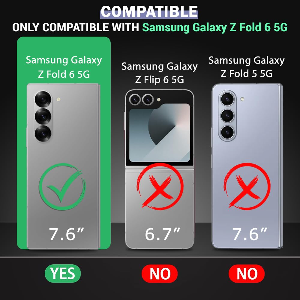 TheGiftKart Hybrid Shockproof Back Cover Case for Samsung Galaxy Z Fold 6 5G | Camera Protection Module | Hard Back Cover Case for Samsung Z Fold6 (PC & TPU, Translucent Smoke Matte Back, Black Sides) — Amazon image 2