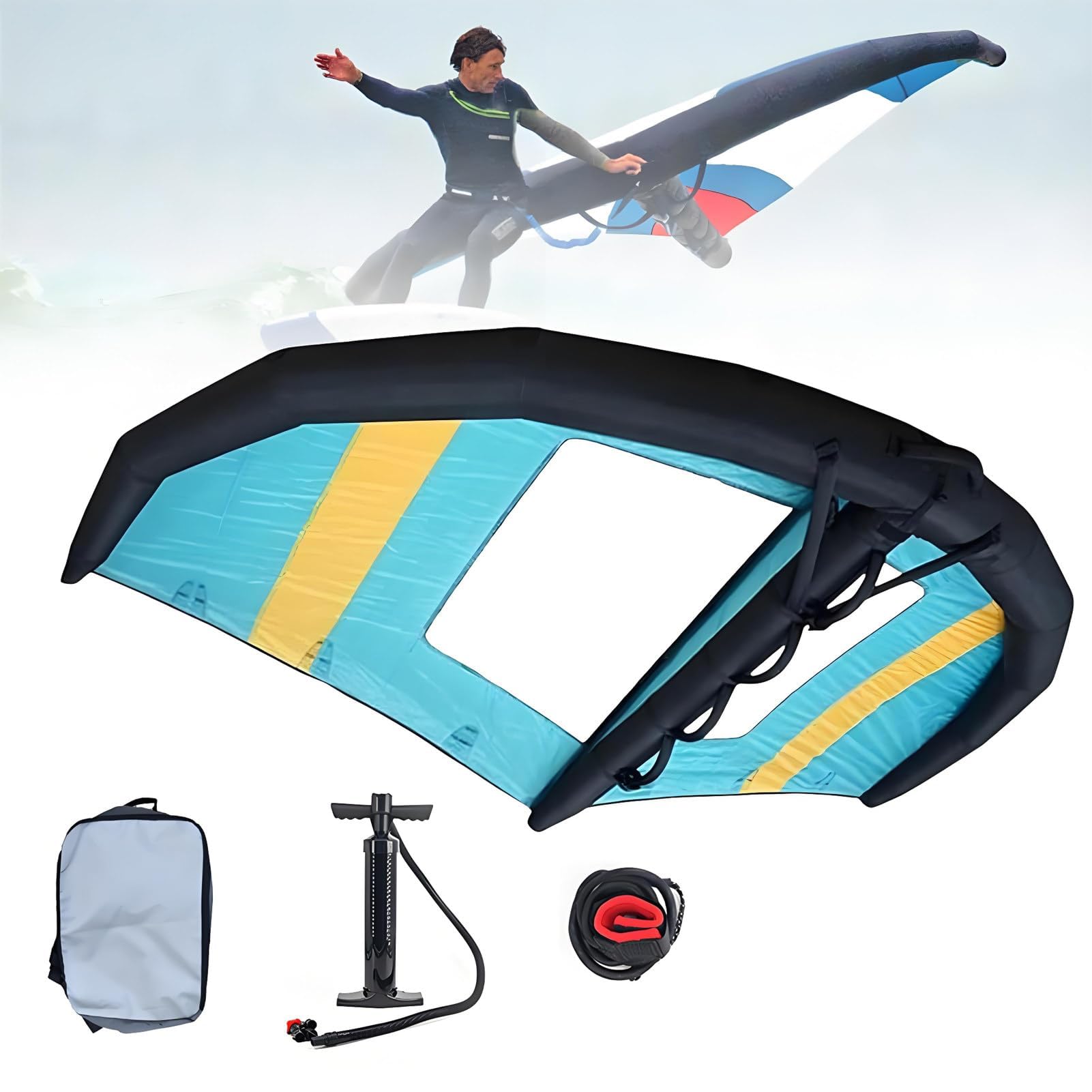 Tabla inflable de aluminio con vela de windsurf para adultos, tela Oxford duradera y PVC, ideal para deportes acuáticos y esquí de nieve surf