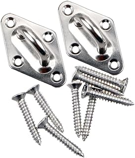 HONGCI M8 Heavy Duty Sun Shade Sail Fixing Kit for Garden Triangle and Square, Rectangle - 304 Stainless Steel Sun Shade Sail Fixing Hardware Accessories Kit (Fixing Kit a - 2x4x2) (Pad Eyes x 2)