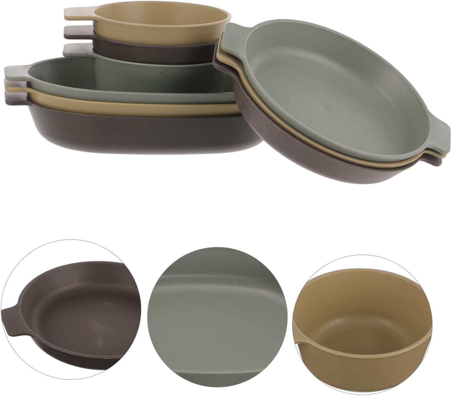 LIOOBO 1Set Reusable Outdoor Plate and Bowl Portable Plastic Dinnerware Kit for Camping Hiking Picnics Lightweight Kitchen Bowls and Plates for Easy Transportation and Storage