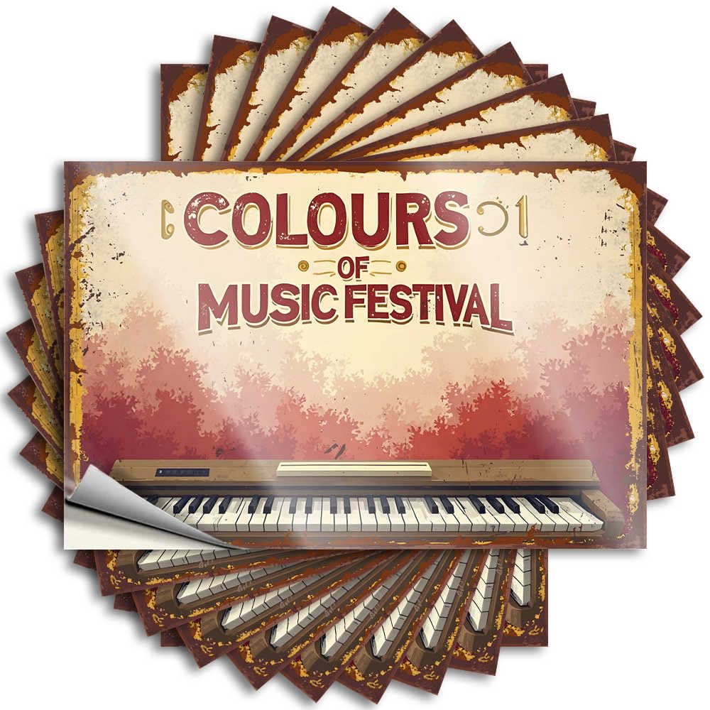 Fzfn Colour Country Decorations For Home Badass Decals - S Of Music Festival: A Harmonious Celebration Removable Decal Bumper Easy Peel For Military(12X18cm)