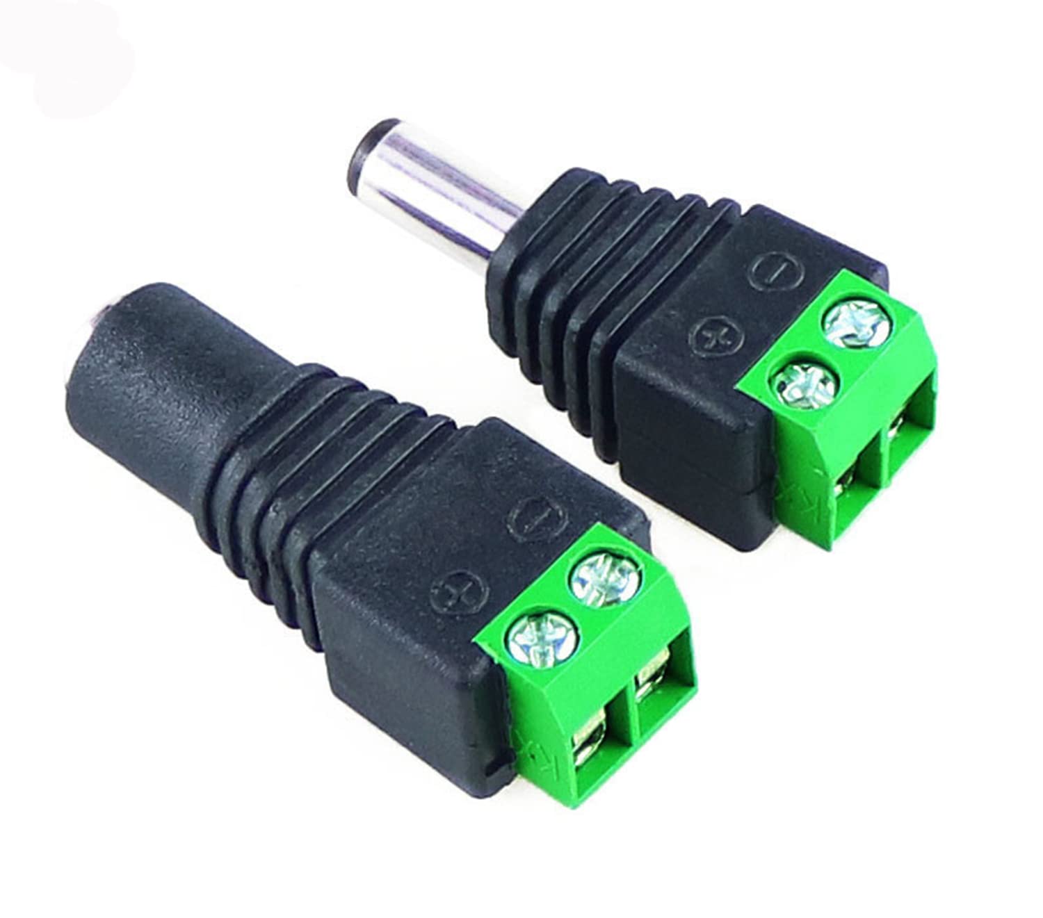 10x Connettori Alimentazione DC Spina Maschio 5.5mm X 2.1mm Per CCTV – Adattatore USA