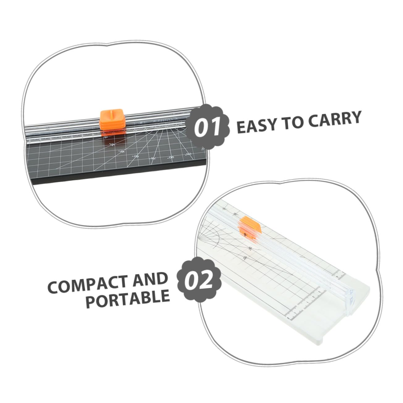 SHINEOFI 2 Pezzi Taglierina Carta Portatile Mini Carta per Scrapbooking Foto e Progetti Creativi e Facile Usare per Adulti Design con Lama Protetta