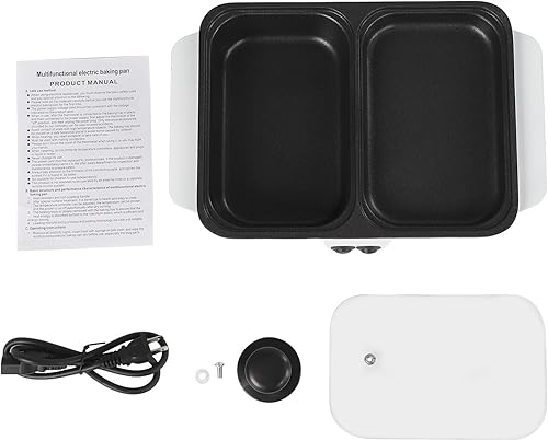 Miniatura 5 de 2 en 1 olla caliente eléctrica antiadherente barbacoa placa barbacoa parrilla cocina sartén parrilla Shabu horno de cocina portátil moderno camping