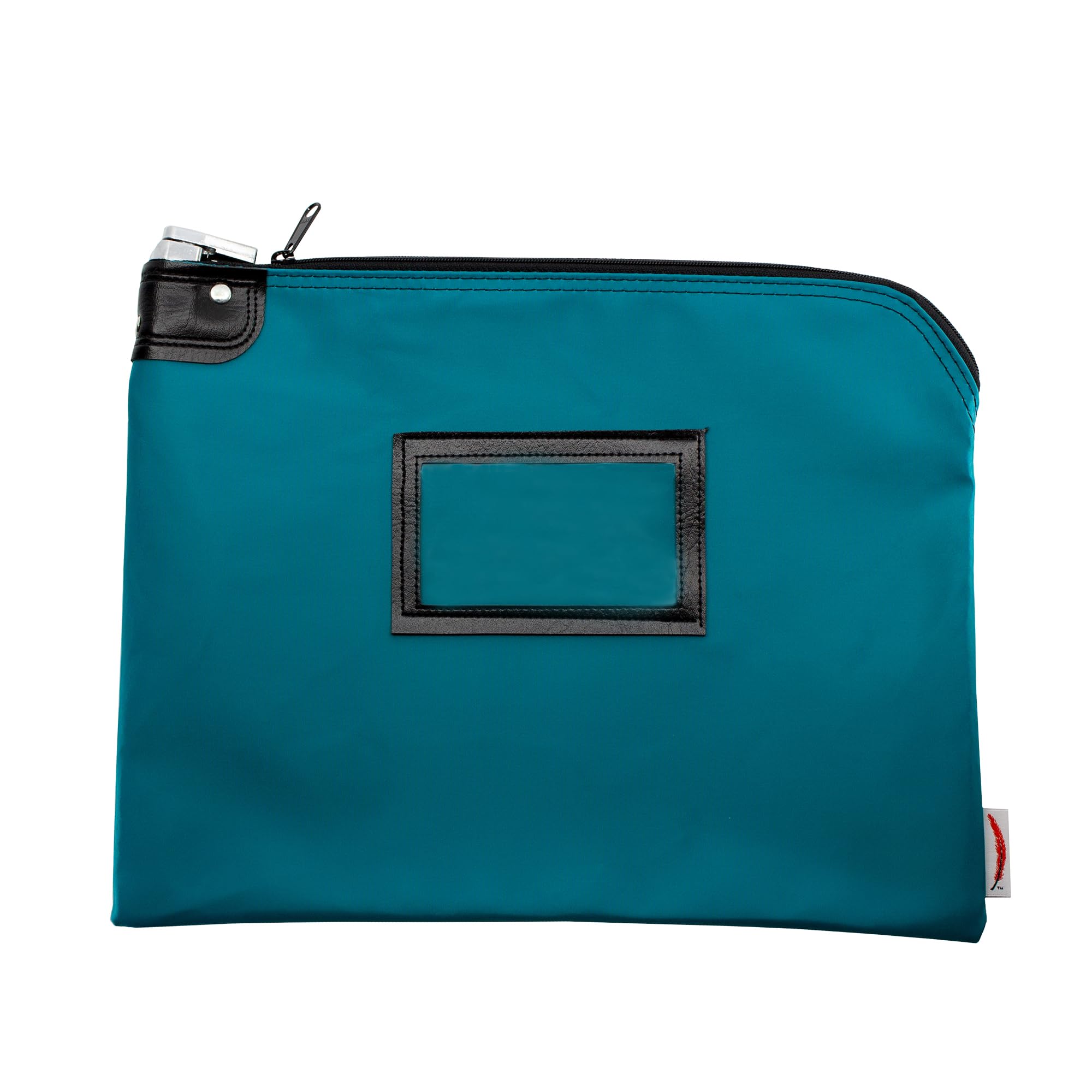 Bolsa de seguridad para documentos verde azulado de 11 x 15 pulgadas con cierre compatible con HIPAA