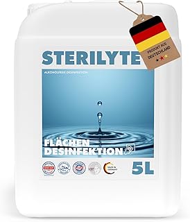 Flächendesinfektionsmittel 5L – Nachhaltig, alkoholfrei, hochwirksam gegen Viren, Bakterien & Pilze, Desinfektionsmittel für Flächen vielseitig einsetzbar (Halal & Koscher) – MADE IN GERMANY