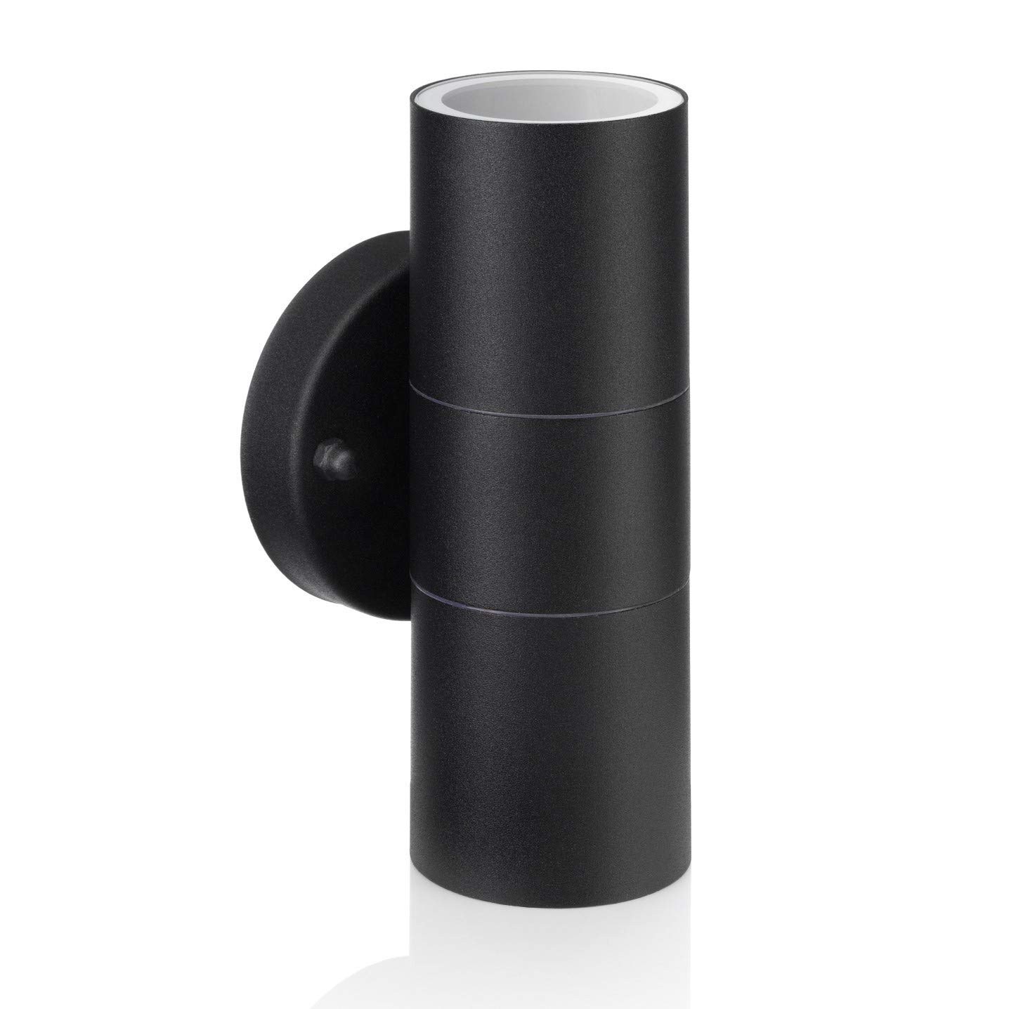 Auraglow Stainless Steel Indoor/Outdoor Double Up & Down Wall Light - Fitting Only - Matte Black Finish