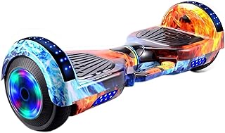 BLACK UNICORN Electric Hoverboard with LED Lights Two Wheels Electric Skateboard Self-balancing Hoverboard with Bluetooth Connection for Listening to Music