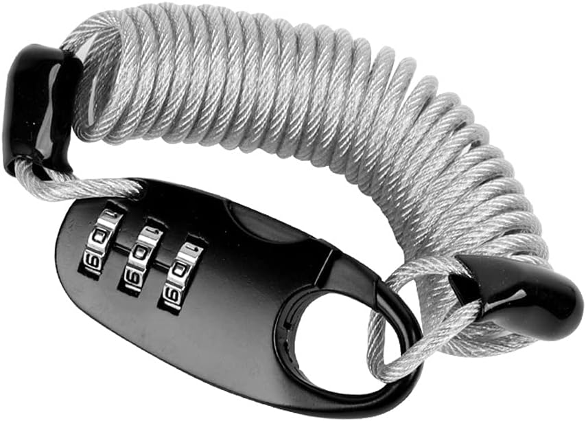 Helmet Lock 3 Digit Password Mini Portable Anti-Theft Bicycle Lock for Motorcycle Bicycle Scooter Cable Lock (Color : Green, Size : 1.5m) (Red 1.5m)