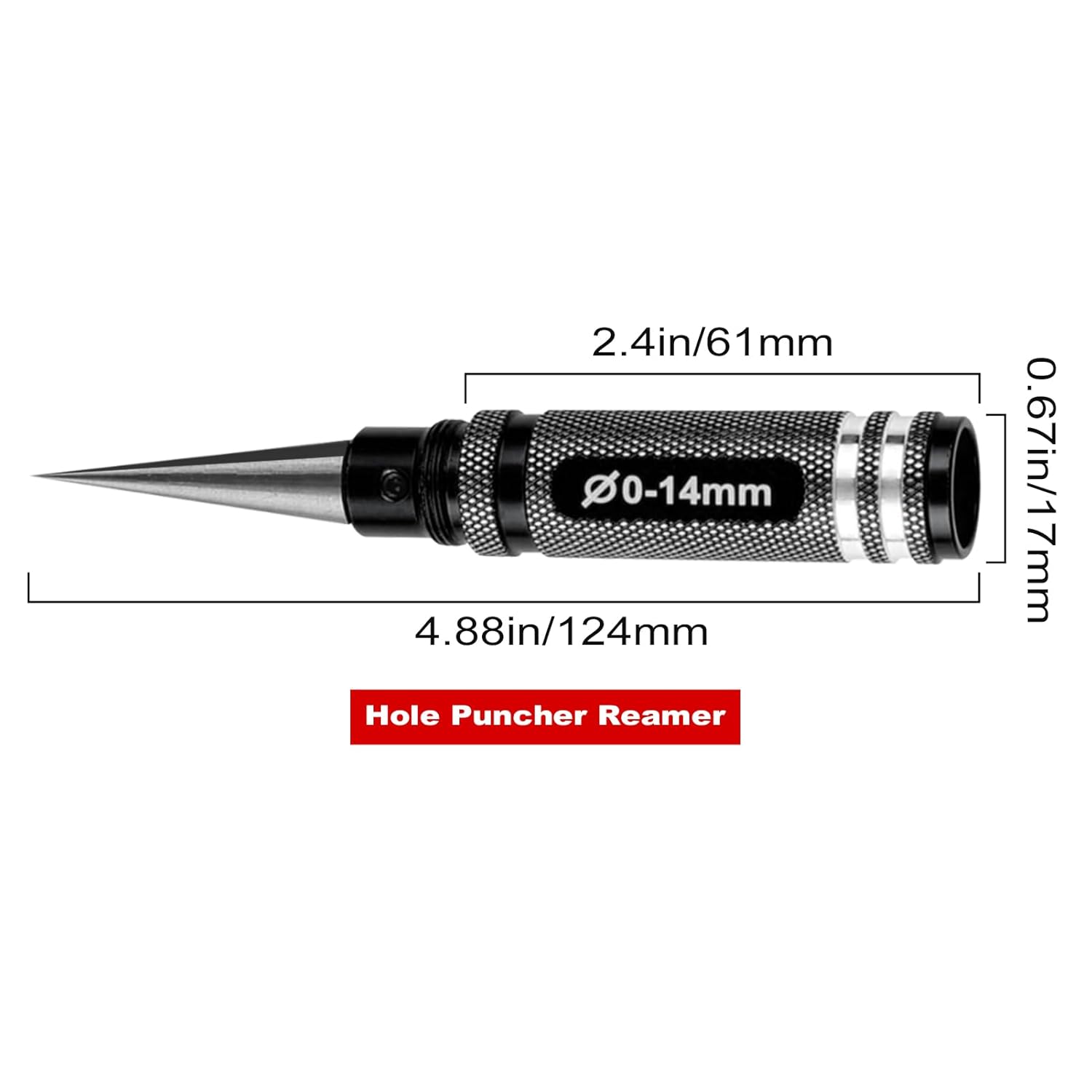 HobbyPark Steel Metal 0-14mm Hole Puncher Reamer Black for RC Tools Car Body Shell Drills