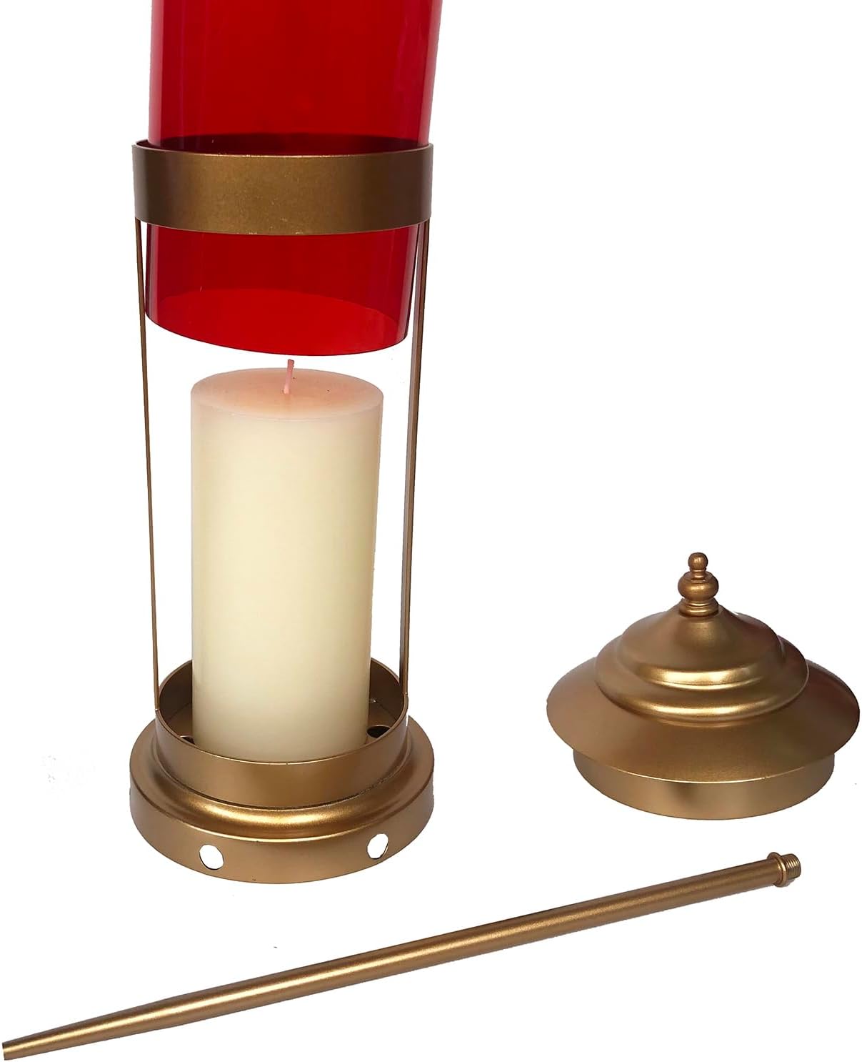 Grave Cemetery Decorations for Grave Cemetery Eternal Light Metal Memorial Lantern Candle Lamp with Candle Holder and 11.8 Inches Solid Garden Stakes - Image 8