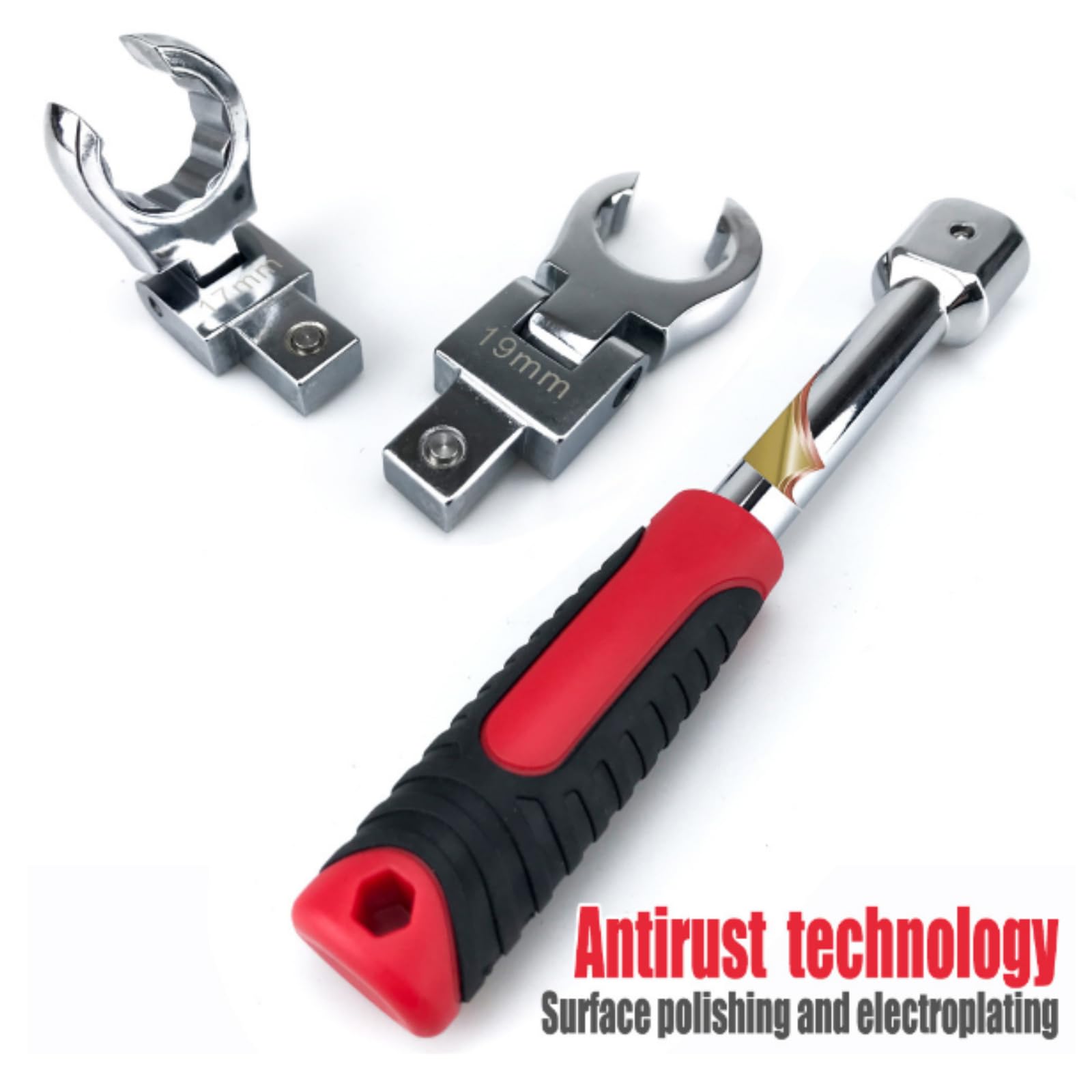 Set Chiavi a Cricchetto a Testa Flessibile, 9-19mm Flessibile Chiave Ad Anello Aperta Chiavi per Tubi Dei Freni Flare Dado Chiavi per Rimuovere Dadi Su Linee Di Carburante, Freni