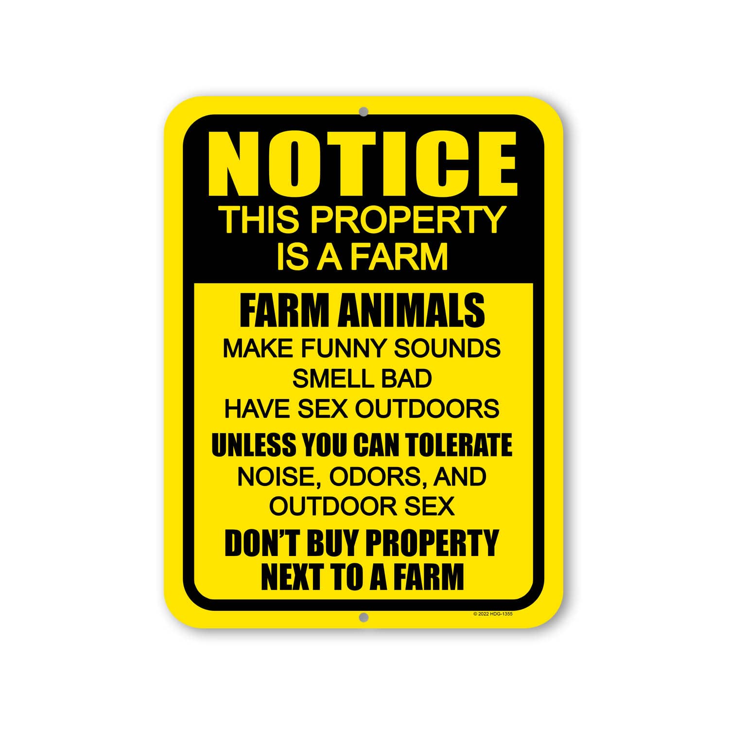 Notice this Property is a Farm Metal Sign Post, Funny Signs, Front Porch Decor, Metal Yard Decor, Funny Home Decor 8x12 Inch