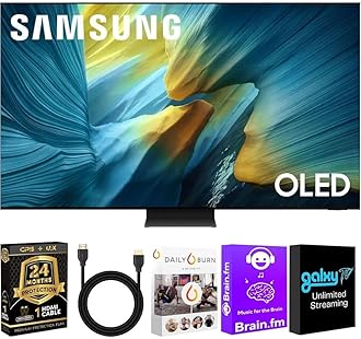 Samsung QN55S95FAFXZA OLED S95F 55-Inch QD-OLED 4K Smart TV with Quantum Dot HDR Pro, Glare-Free Screen, 165Hz Refresh Rate, Dolby Atmos, Alexa Built-in + UAX HDMI Cable + CPS 2-Year Protection Plan
