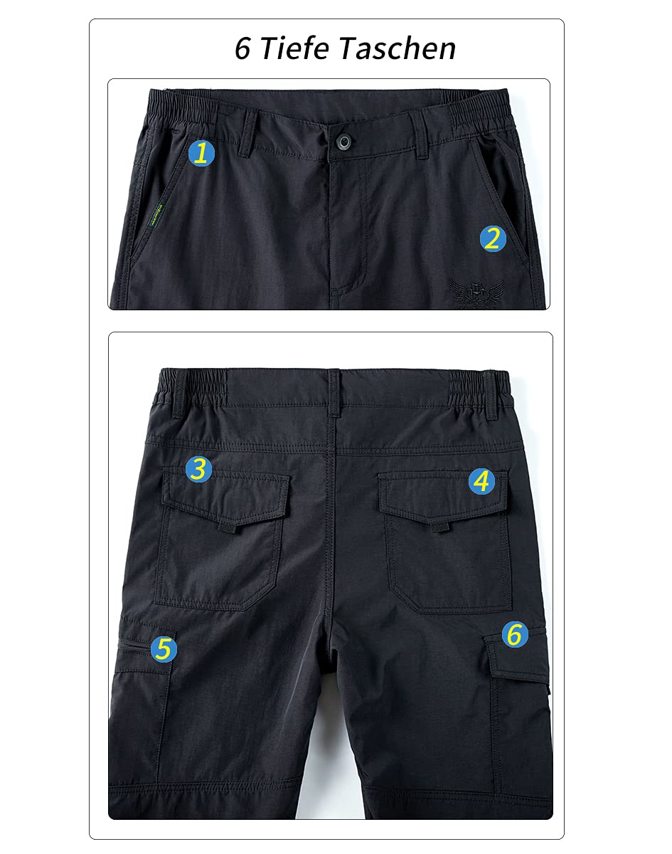 Pantaloni da trekking da uomo, in softshell, con cintura/asciugatura rapida, impermeabili, antivento