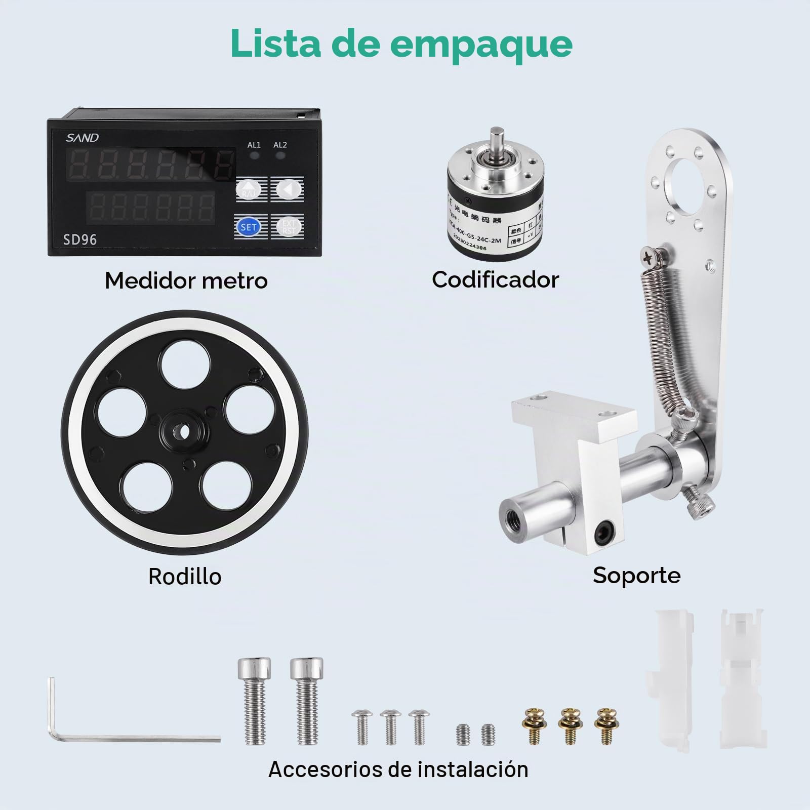 YJINGRUI Contador de Longitud de Seis Dígitos con Rueda Rodante Contador de Medición de Metros Inteligente con Tres Modos Diferentes de Medir Alta Precisión