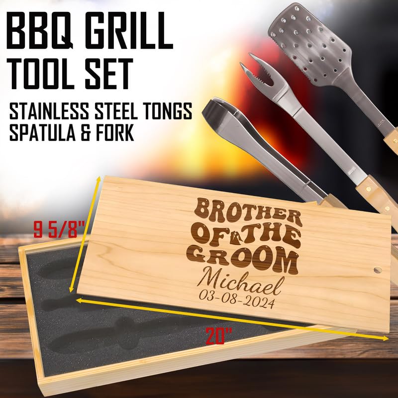 Set de parrilla personalizado en caja de madera miniatura 2