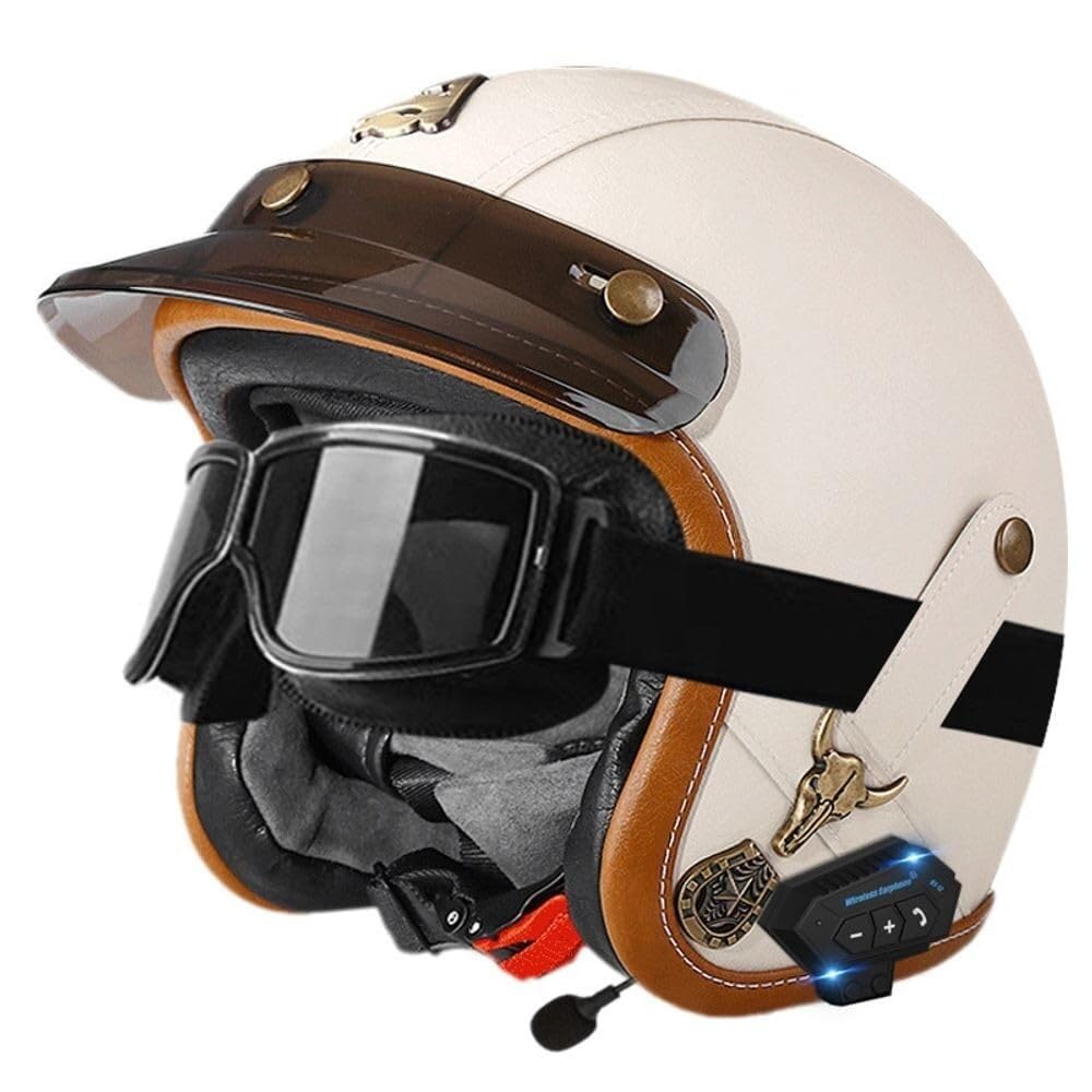 Casque Moto Jet Bluetooth 3/4 homologué ECE pour scooter en taille 2XL