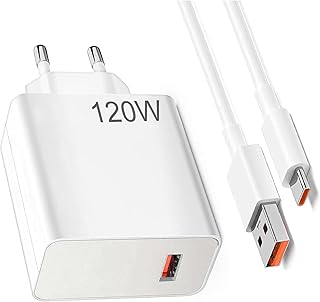 120W USB Chargeur Compatible avec Xiaomi 15 14T 13T 12T 11T Pro/Ultra, Redmi Note 14 13 12 11 Pro+ 5G, Poco F6 Poco X7 Poco F4 GT Chargeur USB Rapide pour téléphones Portables avec 6A Câble USB C 1m