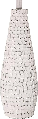 Miniatura 6 de 360 Lighting Juego de 2 lámparas de mesa costeras modernas de 29 12 pulgadas de alto, puerto USB, tela de cerámica blanqueada, pantalla blanca, para