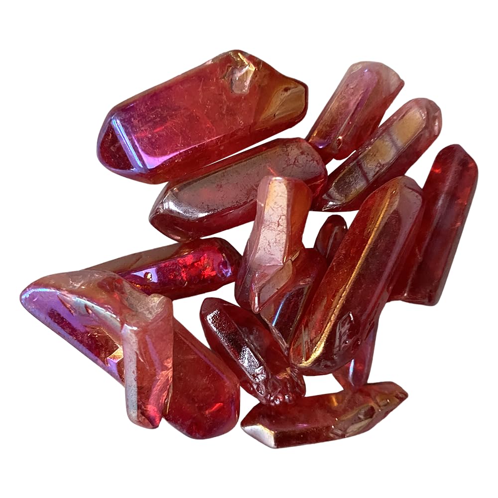 VIE Electroplated Quartz Points, 2-3cm, Single, Red