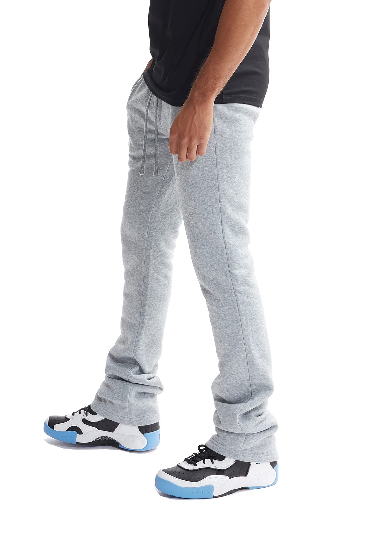 Amazon.com: Bleecker and Mercer Soft Brushed Back Stacked Fleece Sweatpants  Men - Hip-Hop Urban Fashion Streetwear (FP22614- Heather Grey, S) :  Clothing, Shoes \u0026 Jewelry