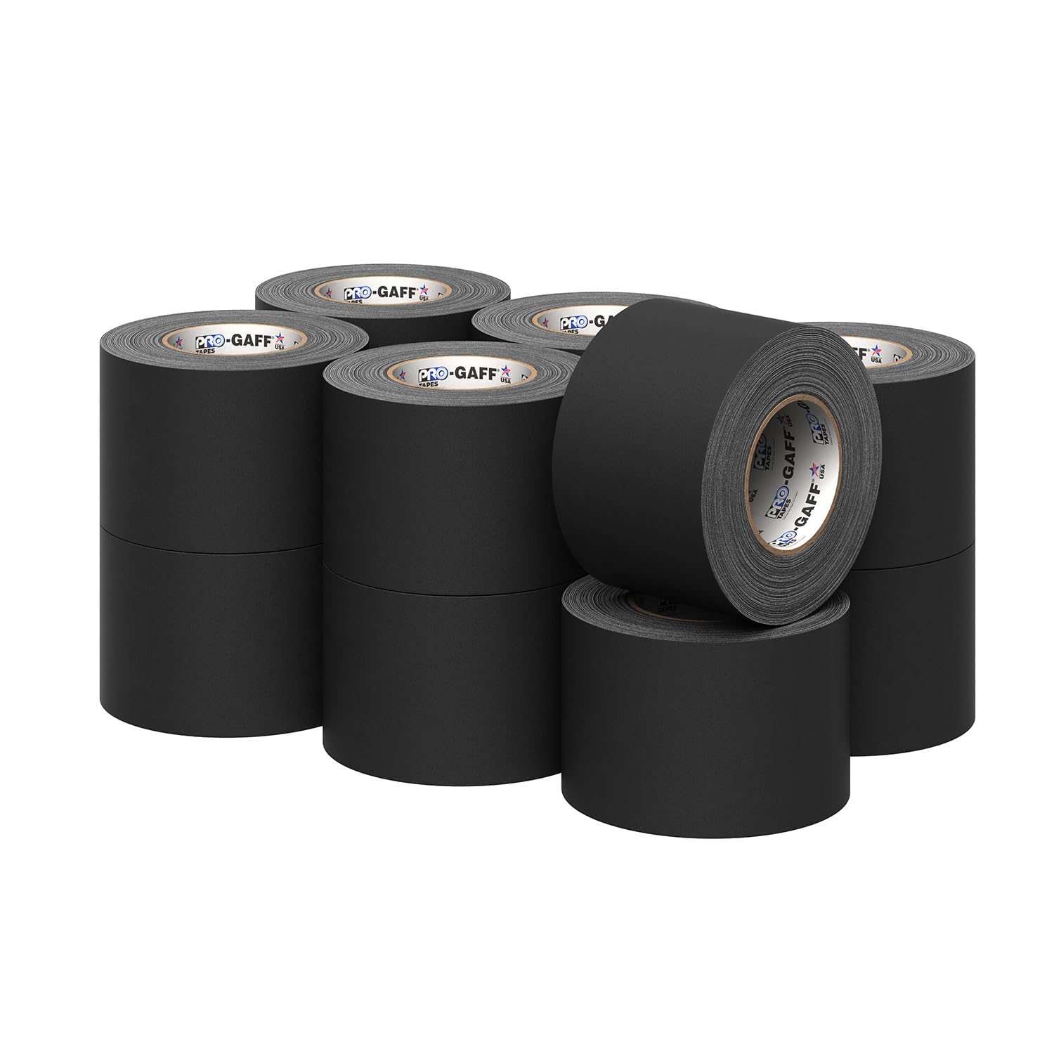 10,2 cm Pro Gaff Gaffer-Klebeband, 45,7 m Länge, schwarz, matt. Premium-Gaffer-Klebeband, das von professionellen Gaffers vertrauen. Hergestellt in den USA. Hält fest, leicht zu entfernen. (12 Stück)