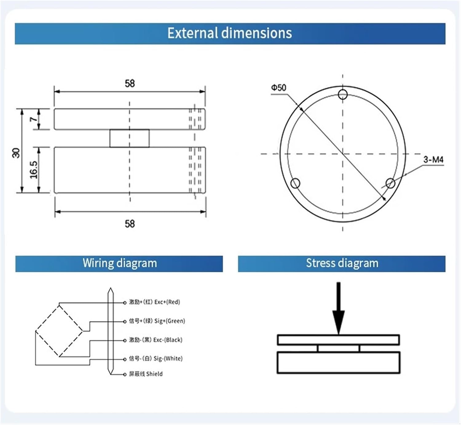 Load Cell Sensor with Indicator Display Compression and Tension Load Cells for Force Measurement 10KG 20KG 50KG 100KG 200KG 1T(3T and Indicator)