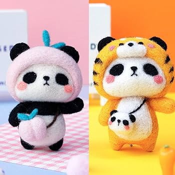 羊毛フェルト　パンダ 羊毛フェルトキット 『ニードルフェルトでつくるベビーアニマル