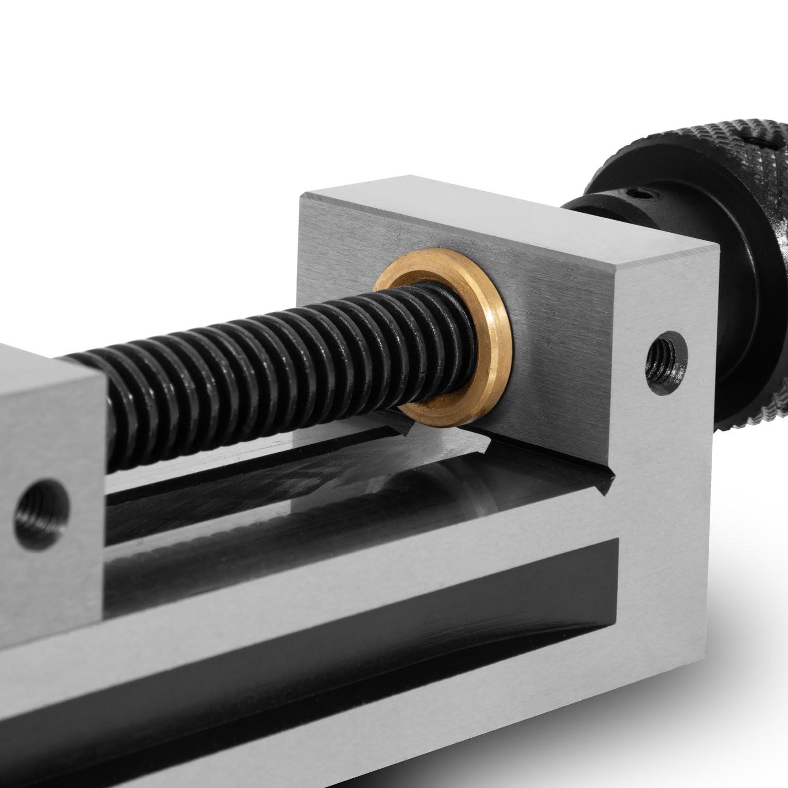EBERTH Etau de précision avec broche, largeur des mors 100mm, force de serrage maximale 125mm, hauteur des mors 45mm, en acier robuste, professionnel, pour divers travaux, étau d'atelier
