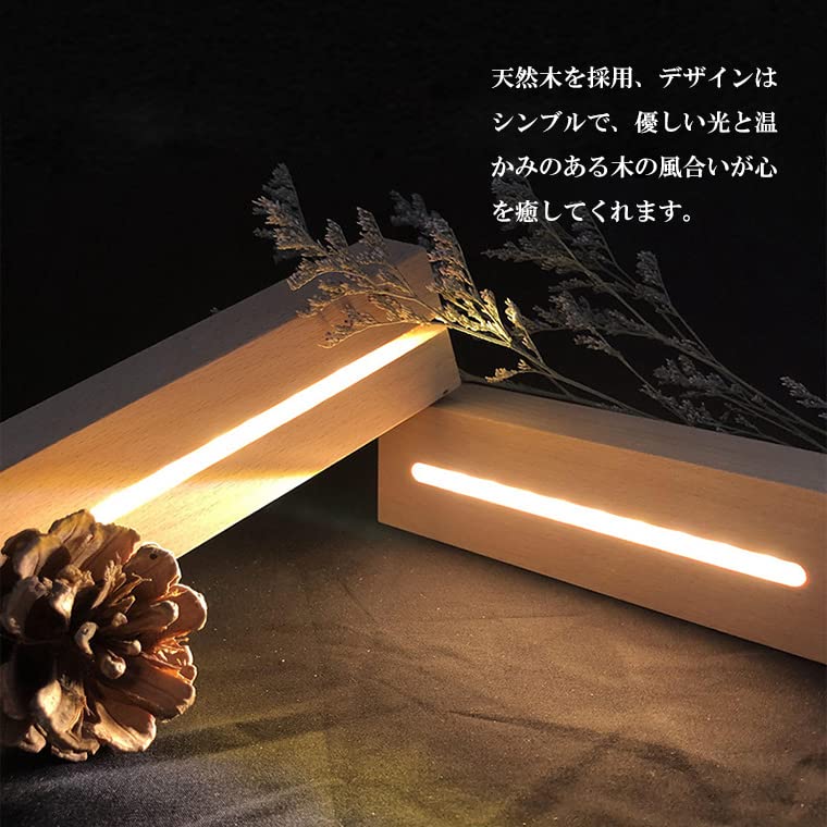 Amazon.co.jp: 電光ホーム 光る 台座 木製 長方形(150mm) 2種類 LED