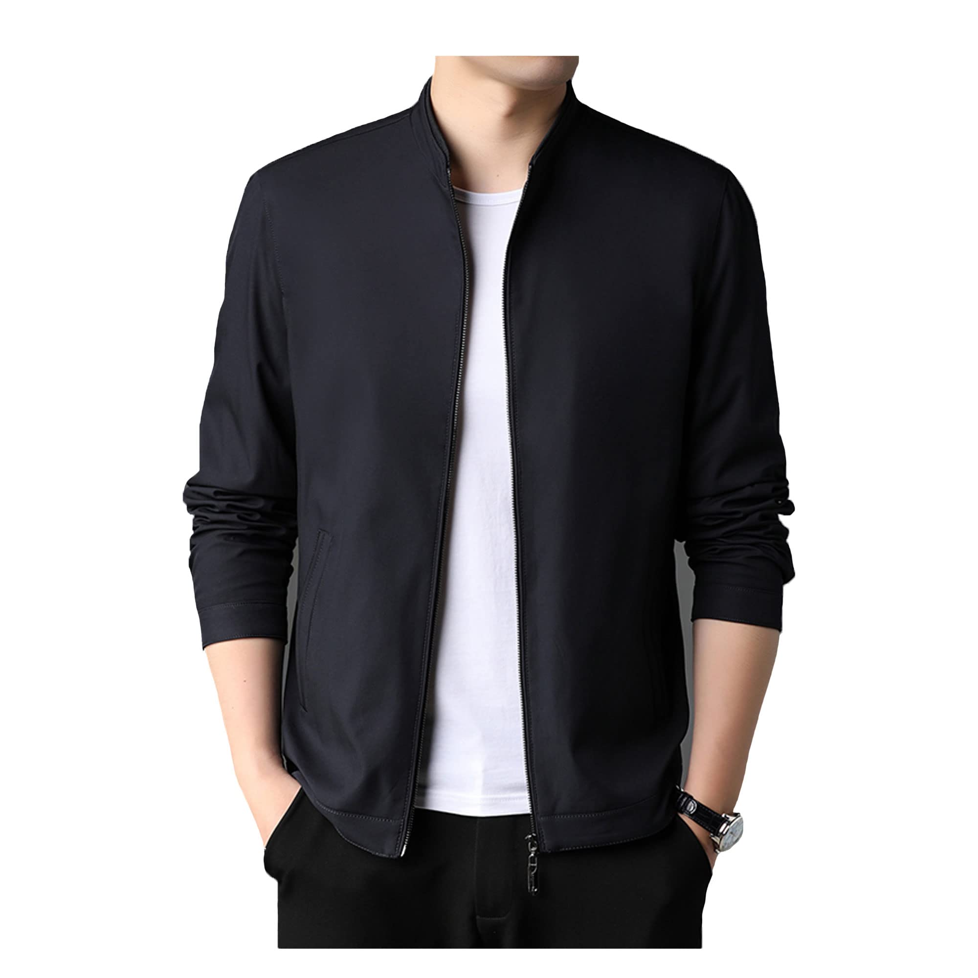 Legou men's clothing Simple Wrinkle-Free Jacket Black M