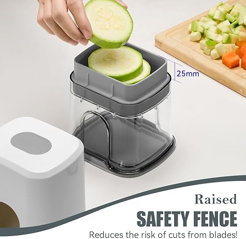 Miniatura 4 de Cortador de frutas y verduras Patatas fritas Cortador de patatas cebolla tomate 3 tamaños Dicer (BLANCO)