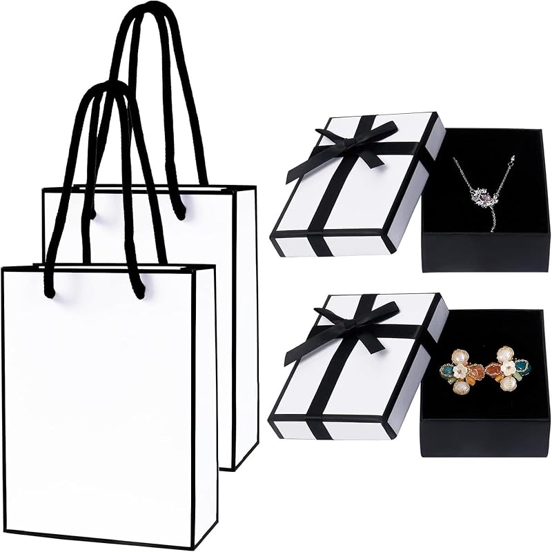 RUINIPOT 4 Pcs-Gift Box Set - Bridesmaid Proposal Box, Small Gift Box, Jewelry Gift Box, Large Gift Box, Perfect for Presents, Prenatal, Necklace Box, Ring Box.
