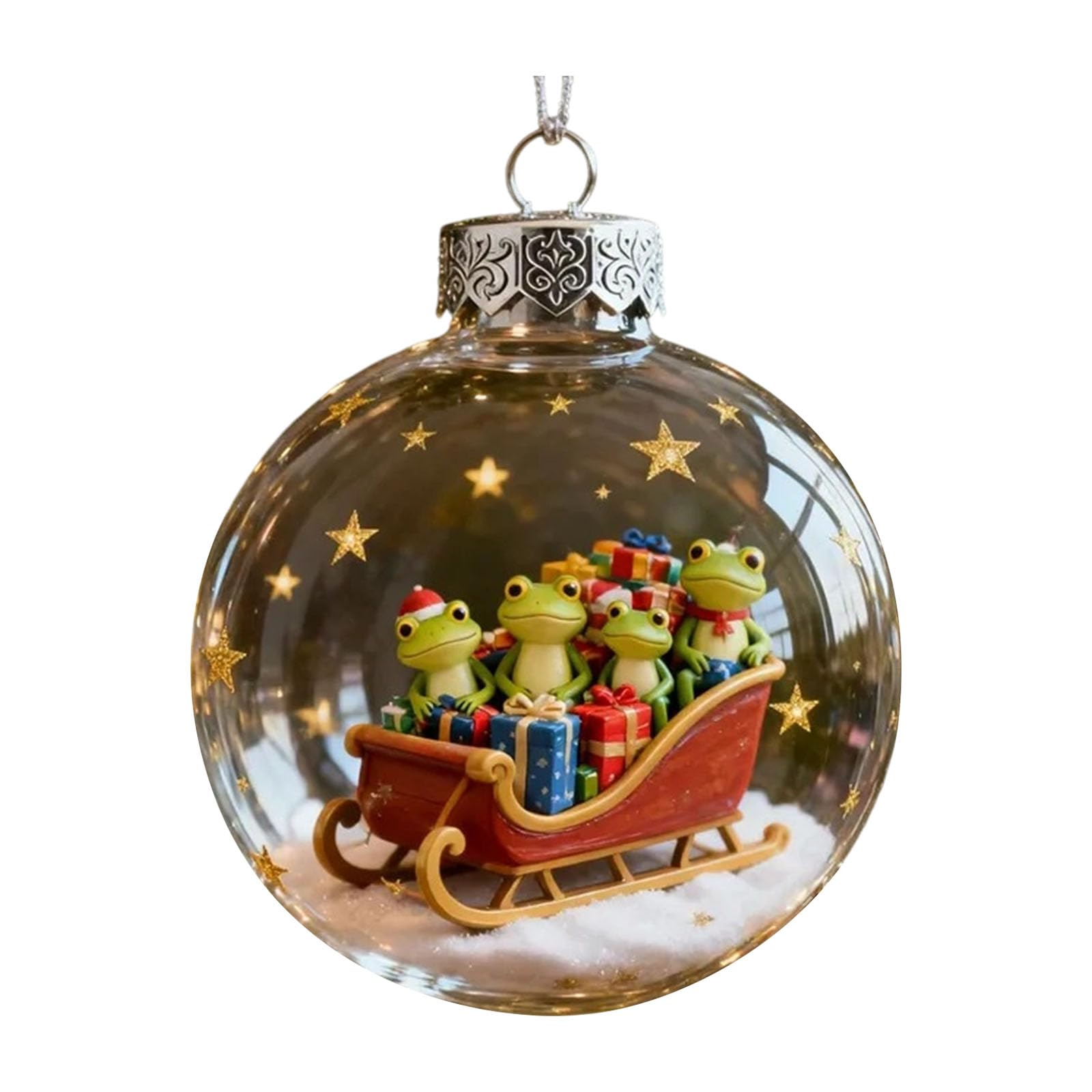 Shatterproof Acrylic Animal Sphere Ornament for Christmas Tree Tabletop Mantels Christmas Party Supplies
