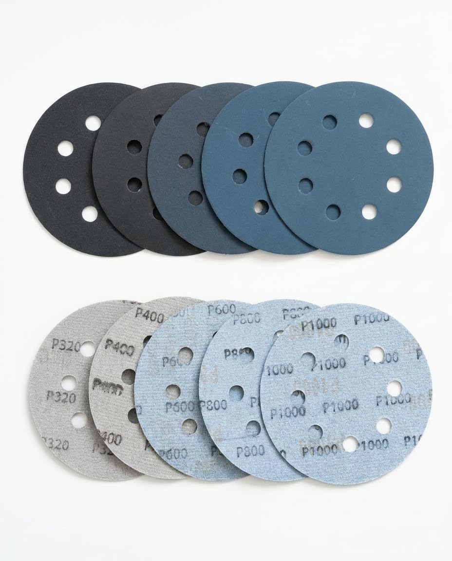 115mm Hook and Loop Wet & Dry Sanding Discs 320/400/600/800/1000 Grit, 40Pcs 4.5 Inch Abrasive Sanding Sheets for Car Paint Polishing, Automotive Refinishing, Metal Wood Surface Finishing