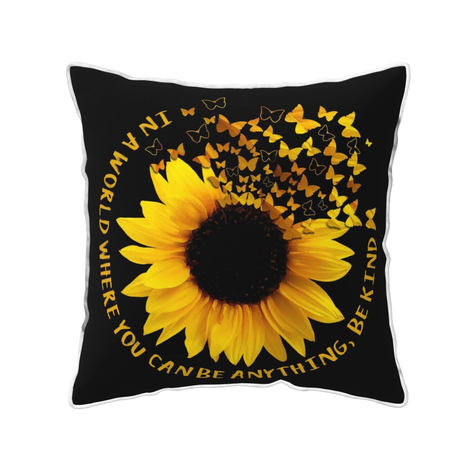 FZGGWYHL butterfly and sunflower printed Velvet Throw Pillow Cover Pillowcase
