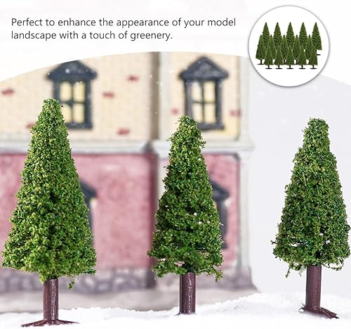 Miniatura 7 de MAGICLULU 15 piezas de árboles de sisal de pino en miniatura, árboles de Navidad de color verde oscuro, árboles de mesa para fiestas de vacaciones,