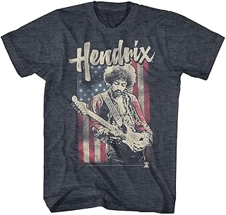 Unisex-Adult Jimi Hendrix Vintaged Flag Hendrix Adult Mens T-Shirt