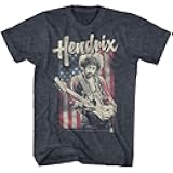 Jimi Hendrix 1960's Psychedelic Musical Icon USA Flag Distressed T-Shirt Tee