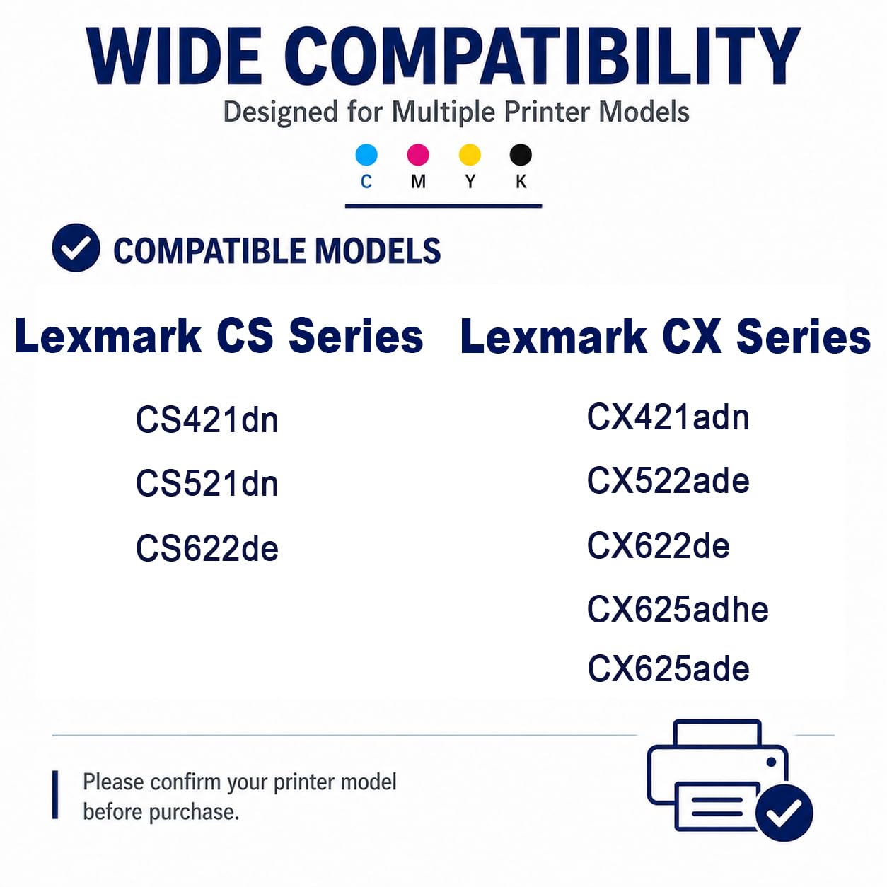 Sostituzione della cartuccia di toner CS421dn ad alta resa per 78C10K0/C0/M0/Y0, compatibile con Lexmark CS321 CS421dn CS514 CX421 CX522 CX622, con chip