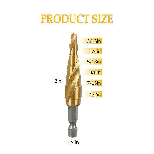 Miniatura 2 de DWA1784IR Broca escalonada para broca DEWALT, lista para impactos, 316 pulgadas-12 pulgadas-1 unidad