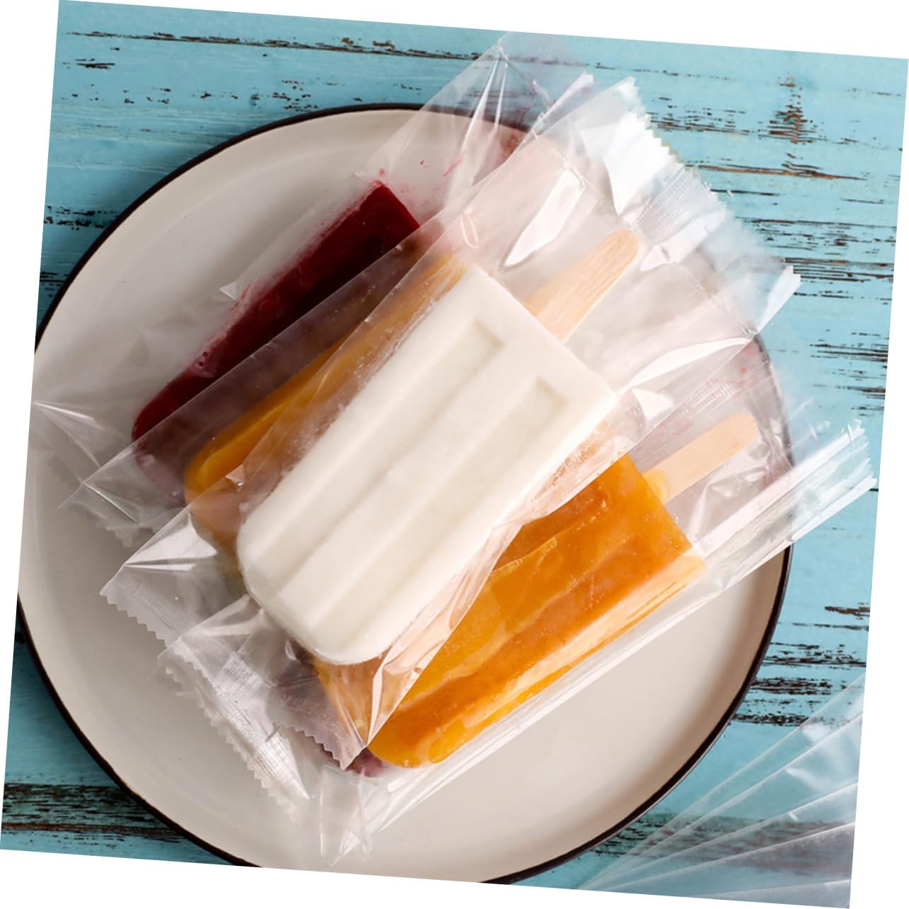 200pcs Thickened Ice Pouches Ice Cream Bags Sticks Diy Ice Pop Leakproof Tear-resistant