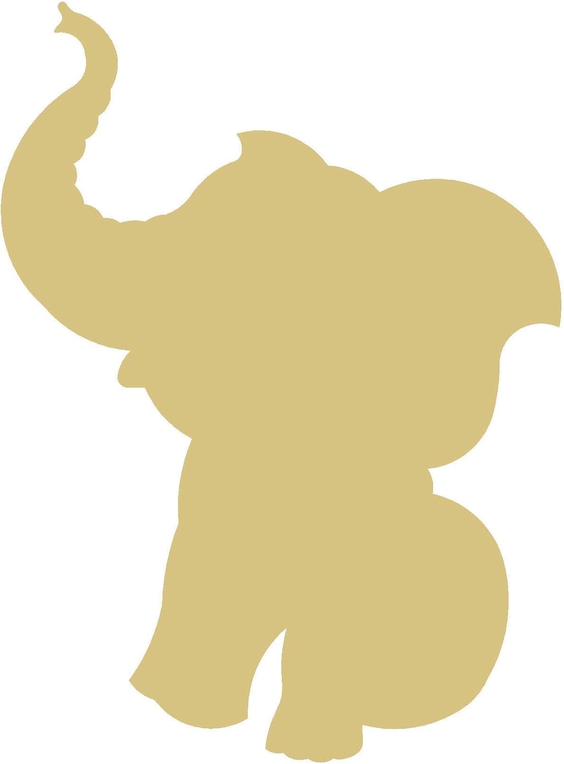Elephant Cutout Unfinished Wood Kids Craft Circus Animal Party Door Hanger MDF Shape Canvas Style 3
