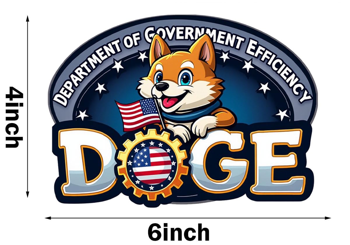 2 Pack Trump Musk Department of Government Efficiency Doge Magnet Vinyl Coat of Arms Auto Bumper Magnet Fade Proof Waterproof Outdoor Indoor
